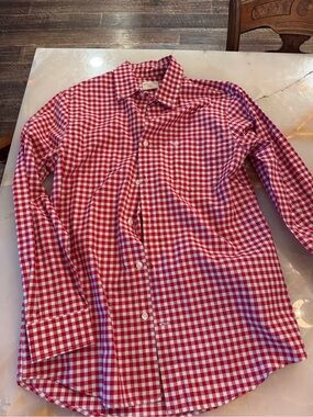 Dockers Red and White Gingham Button-Down Shirt